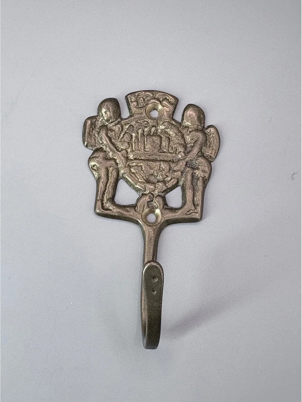 Brass Wall Hook Cherub Baroque Revival Victorian Classical Coat Key Hook